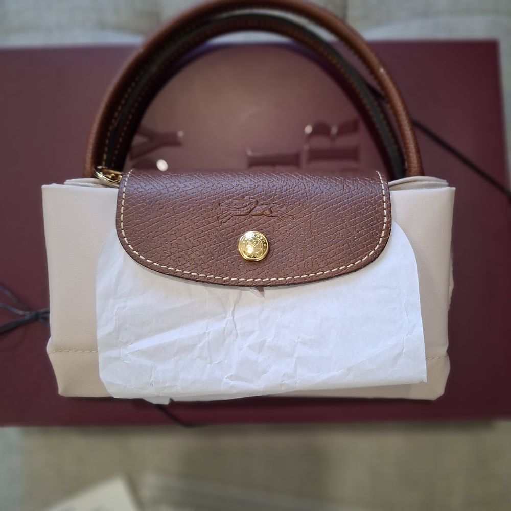 Longchamp Le Pliage Small Top Handle, Color Paper - Picture 3 of 7